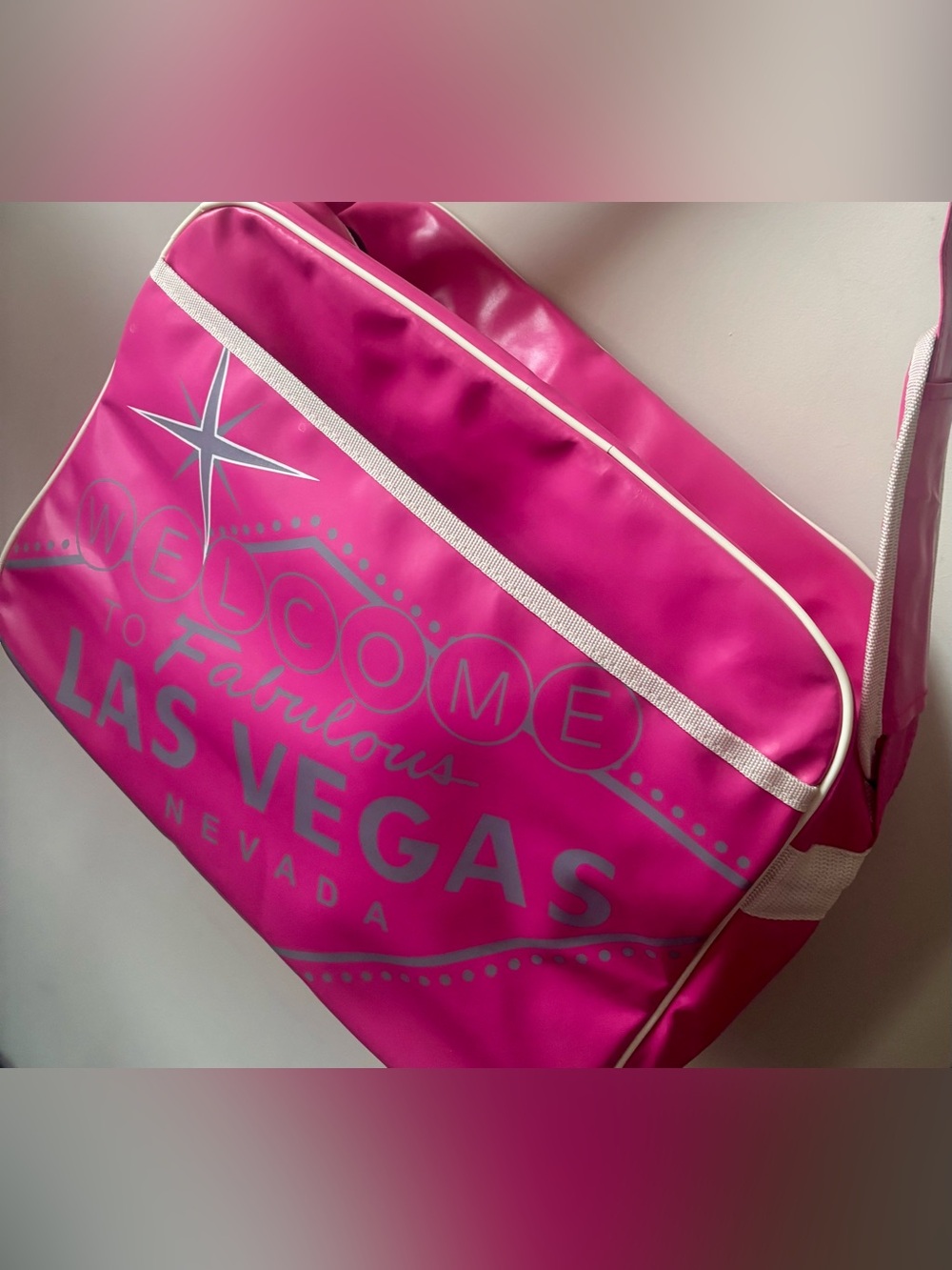 Pink Vintage Las Vegas Messenger Bag